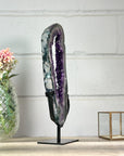 Deep Purple Amethyst Geode Slice on Metal Stand - MWS2758