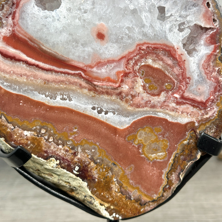 Natural Red Jasper Slice with Metallic Stand - MWS2227