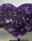 Natural Amethyst Crystal Heart with Calcite Inclusions - HST0319