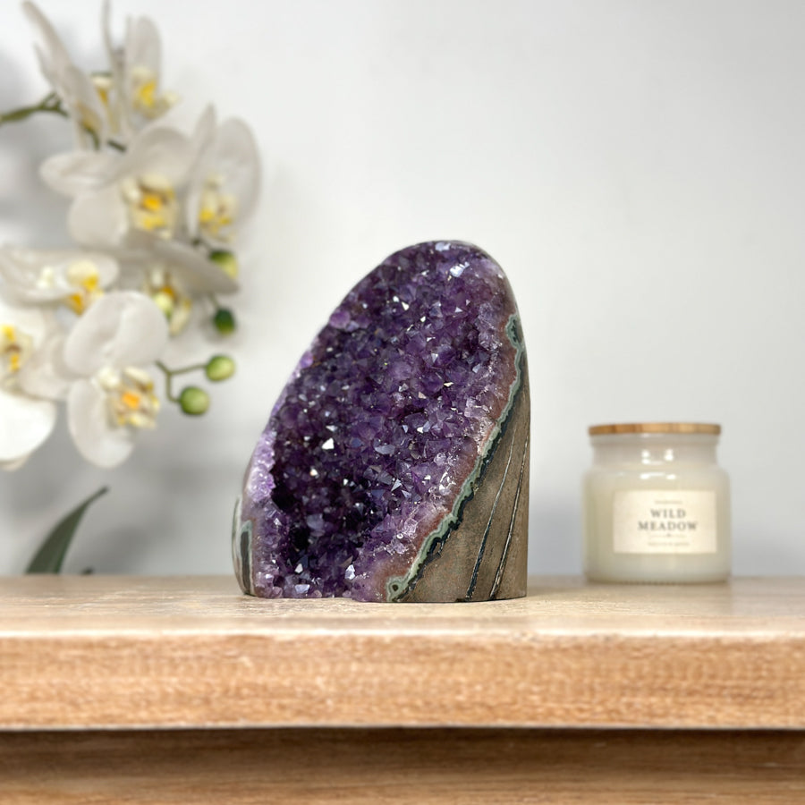 Natural Amethyst Cathedral with Stunning Jasper Shell - CBP1104
