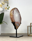 Natural Red Jasper Slice with Metallic Stand - MWS2229