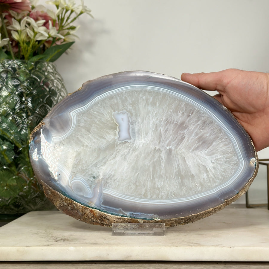 Large Quartz &amp; Agate Stone Tray for Home Decor - SLC0017