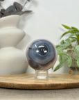 Blue Banded Agate & Druzy Quartz Sphere Geode - SPH0156