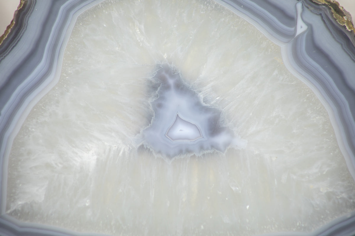 Blue Banded Agate &amp; Quartz Stone Slice - SLC0009