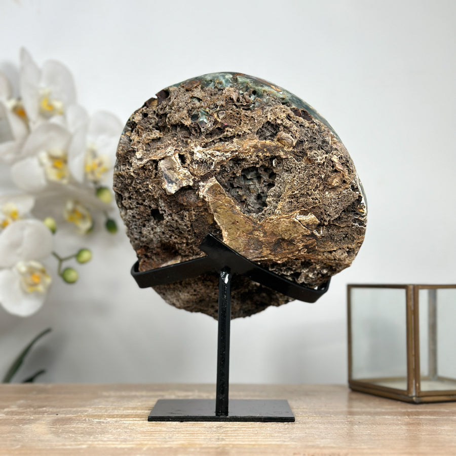 Beautiful Natural Amethyst &amp; Green Jasper Geode - MWS1872