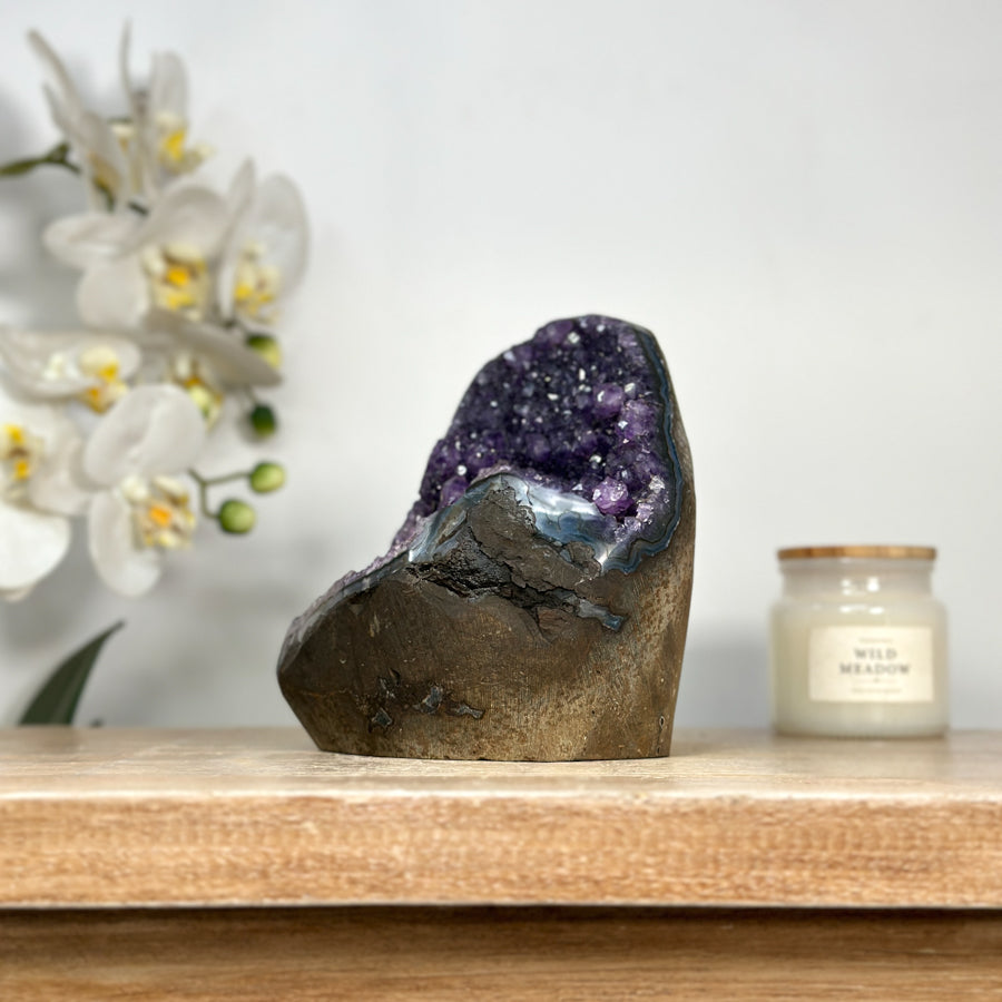 Natural Amethyst Cathedral Cave with self Cut Base - CBP1122