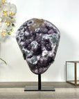 Uruguayan Amethyst Geode full of Stalctites on Metal - MWS2719