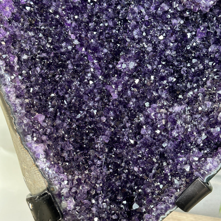 Huge XL Natural Amethyst Geode on Metal Stand - MWS3145