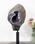 XXL Natural Amethyst Geode on Rotery Stand - AWS1454