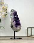 Natural Large Amethyst Geode with Quartz & Green Jasper Shell - MWS2828
