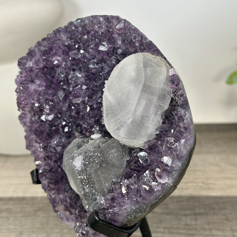 Unique Natural Amethyst Cluster with Calcite Formation - MWS3177