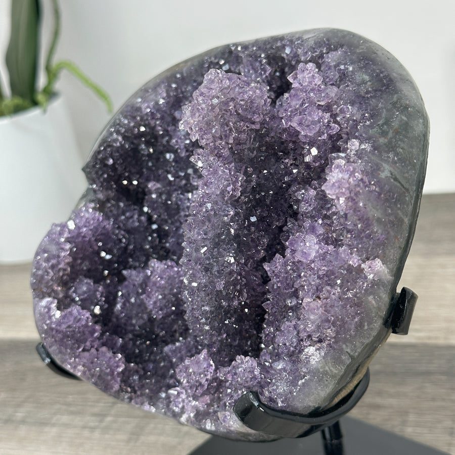 Deep Purple Amethyst Geode on Elegant Stand - MWS2765