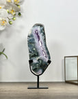 Natural Agate & Amethyst Stone Slice Portal on Stand - MWS3009