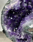 Large Natural Amethyst Stone with Green Jasper Shell on Metal Stand - MWS2820