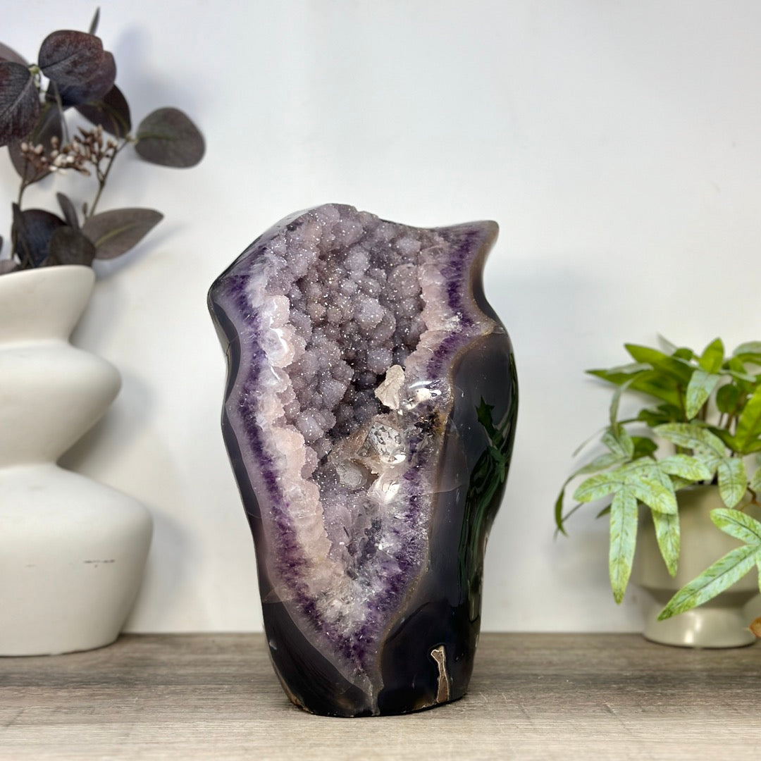 Uruguayan Sugar Amethyst &amp; Agate Statement Piece for Home Decor - CBP1433