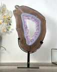 Natural Amethyst Geode Slice with Amethyst Crystal Center for Home Decor - MWS2671