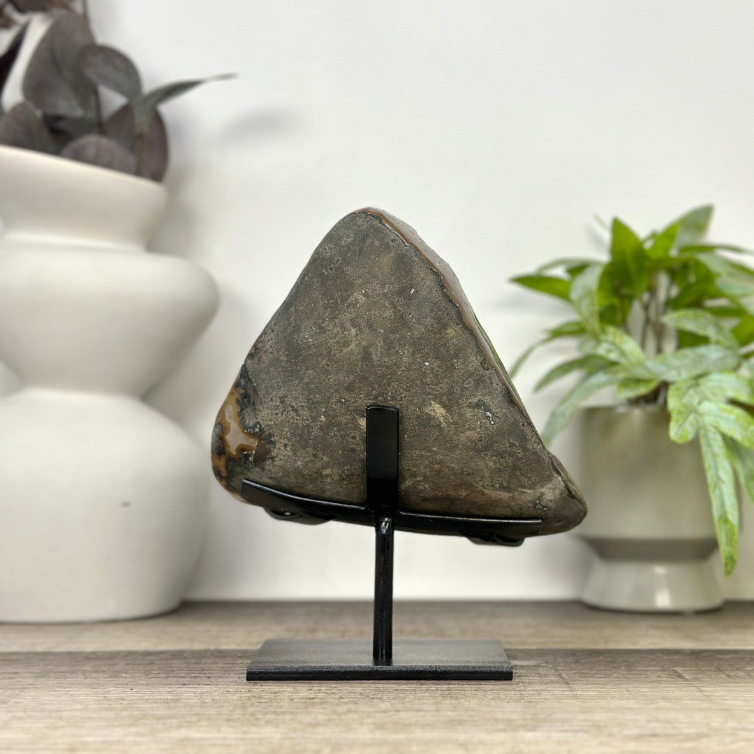 Natural Sugar Quartz Specimen on Metal Stand - MWS3371
