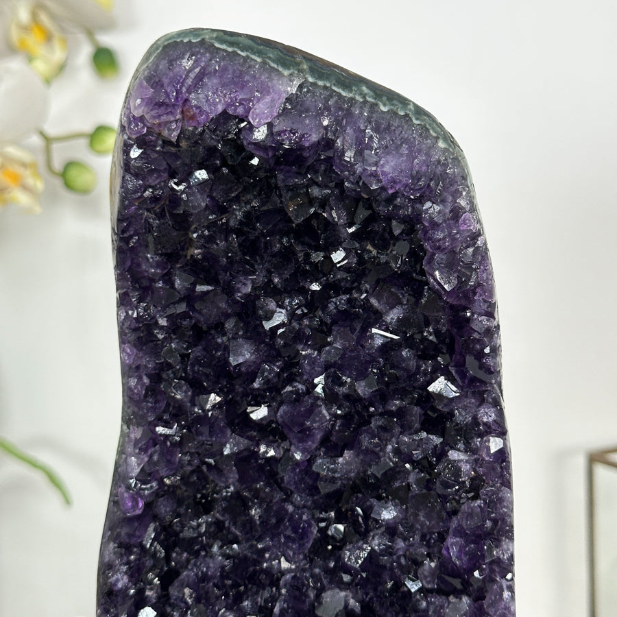 Deep Purple Amethyst Stone Cluster on Stand - MWS3028