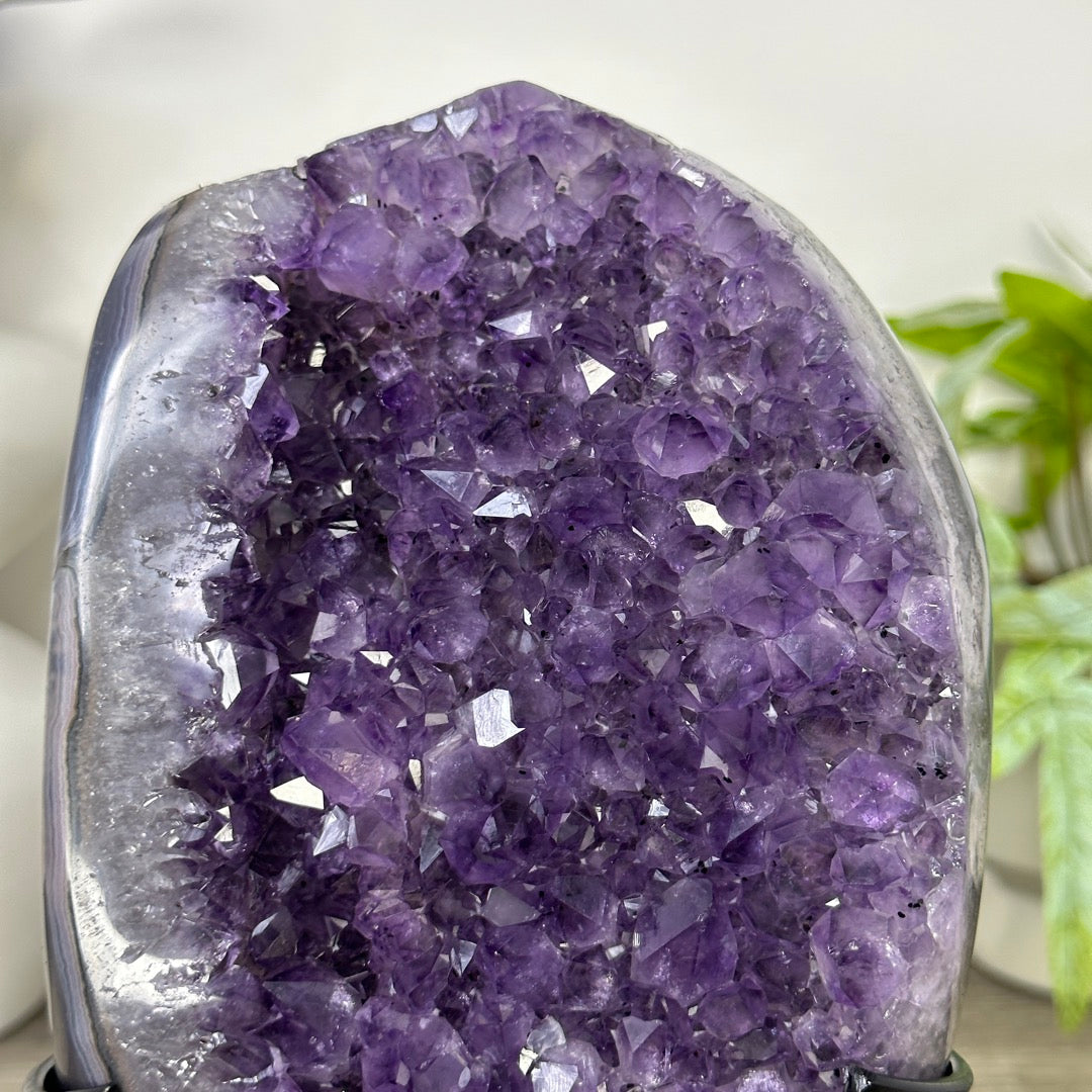 Natural Amethyst Crystal with Metallic Stand - MWS3360