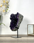 Deep Purple Amethyst Stalactite Formation on Metal Stand - MWS2729
