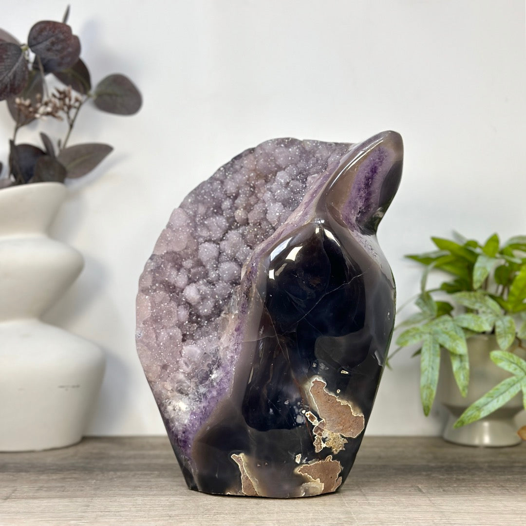 Uruguayan Sugar Amethyst &amp; Agate Statement Piece for Home Decor - CBP1433
