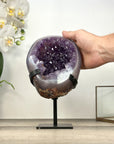 Natural Amethyst & Agate Geode on Metal Stand - MWS2979