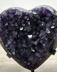 Dark Purple Amethyst Stone Heart with Metallic Stand - HST0328