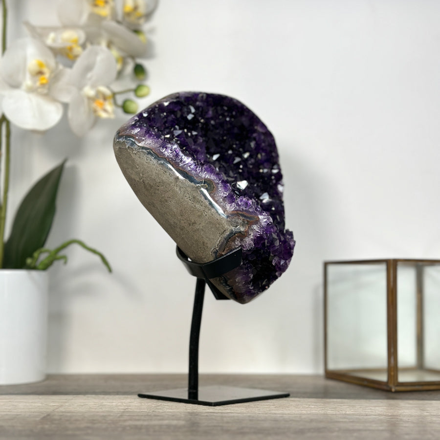 Amethyst Geode on Stand - Deep Purple Crystal Cluster - MWS2629