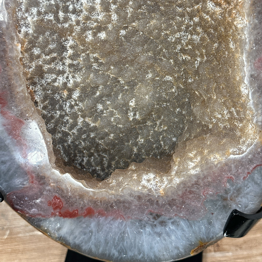 Rare Large Yellow Quartz Druzy Geode with Beautiful Red Banding - MWS1206