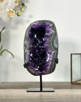 Uruguayan Amethyst Geode on Stand – Natural Crystal Cluster for Home Decor Display - MWS2680