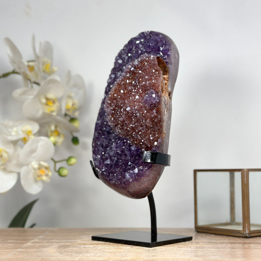 Unique Natural Amethyst Cluster with Rare Pseuda Calcite Formation - MWS1937