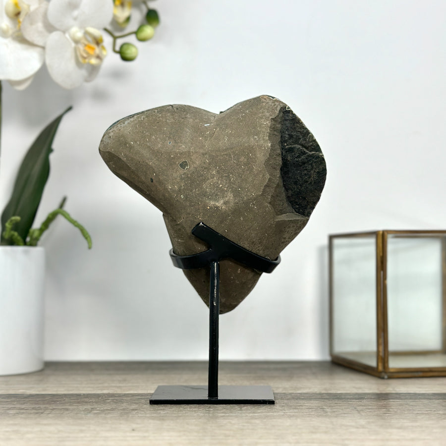 Black Amethyst Cluster on Metal Stand - MWS2849
