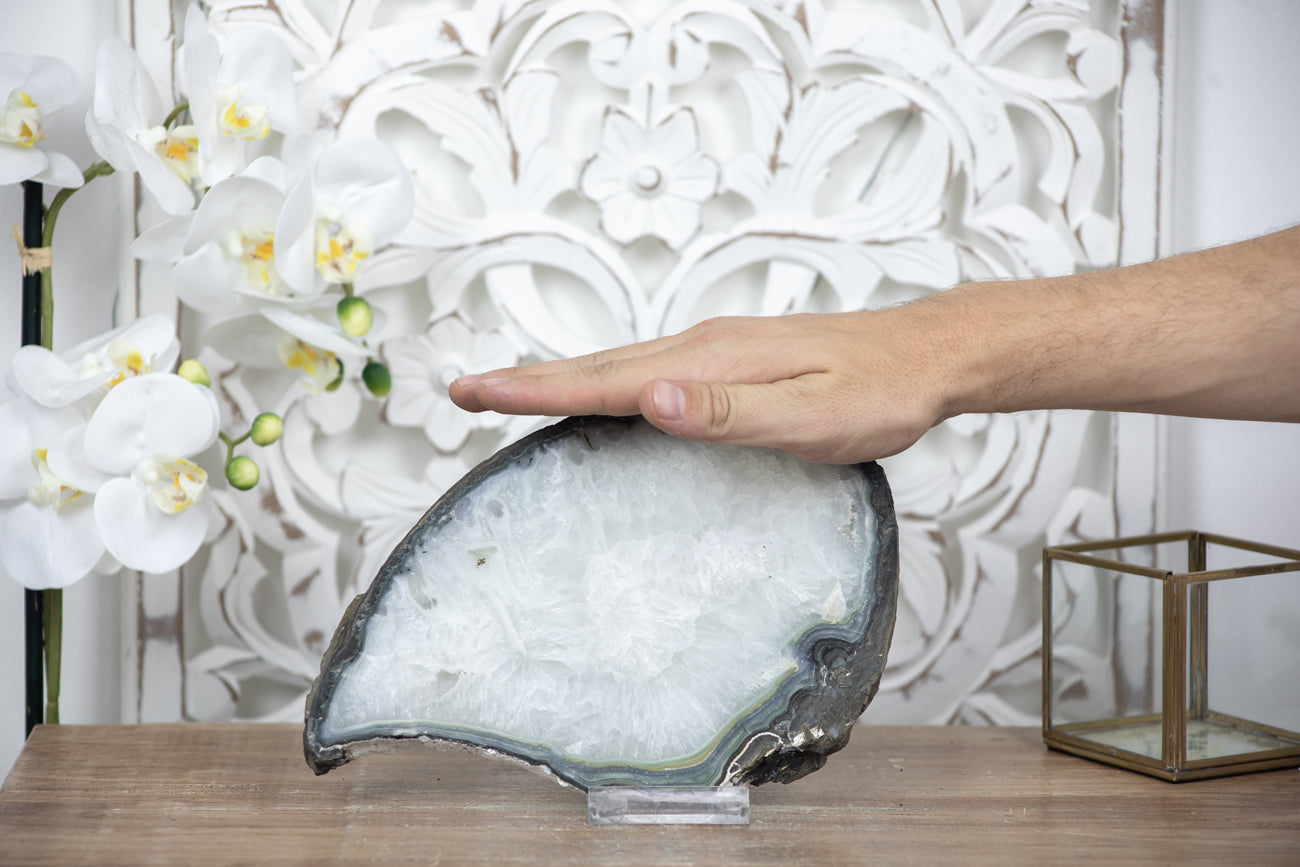 Natural Quarta &amp; Green Jasper Slice Tray for Home Decor - SLC0018