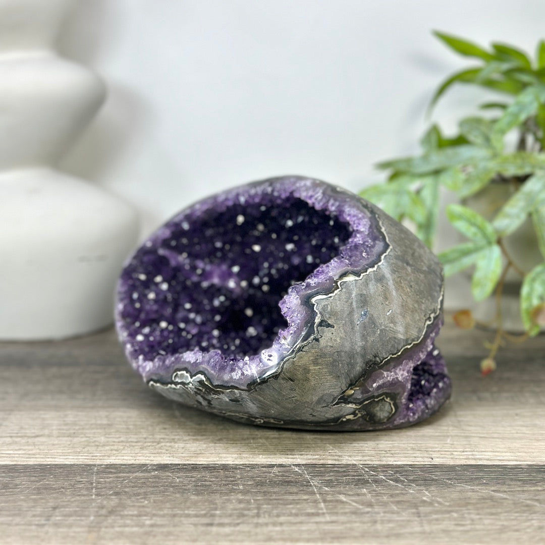 Deep Purple Amethyst Stone Geode from Uruguay - STGE0046