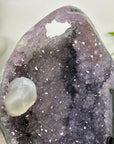 Natural Amethyst Geode with Calcite Crystal Inclusion - MWS3355