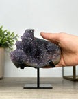 Natural Amethyst Stalactite Formation on Metal Stand – Elegant Crystal Display from Uruguay - MWS2408