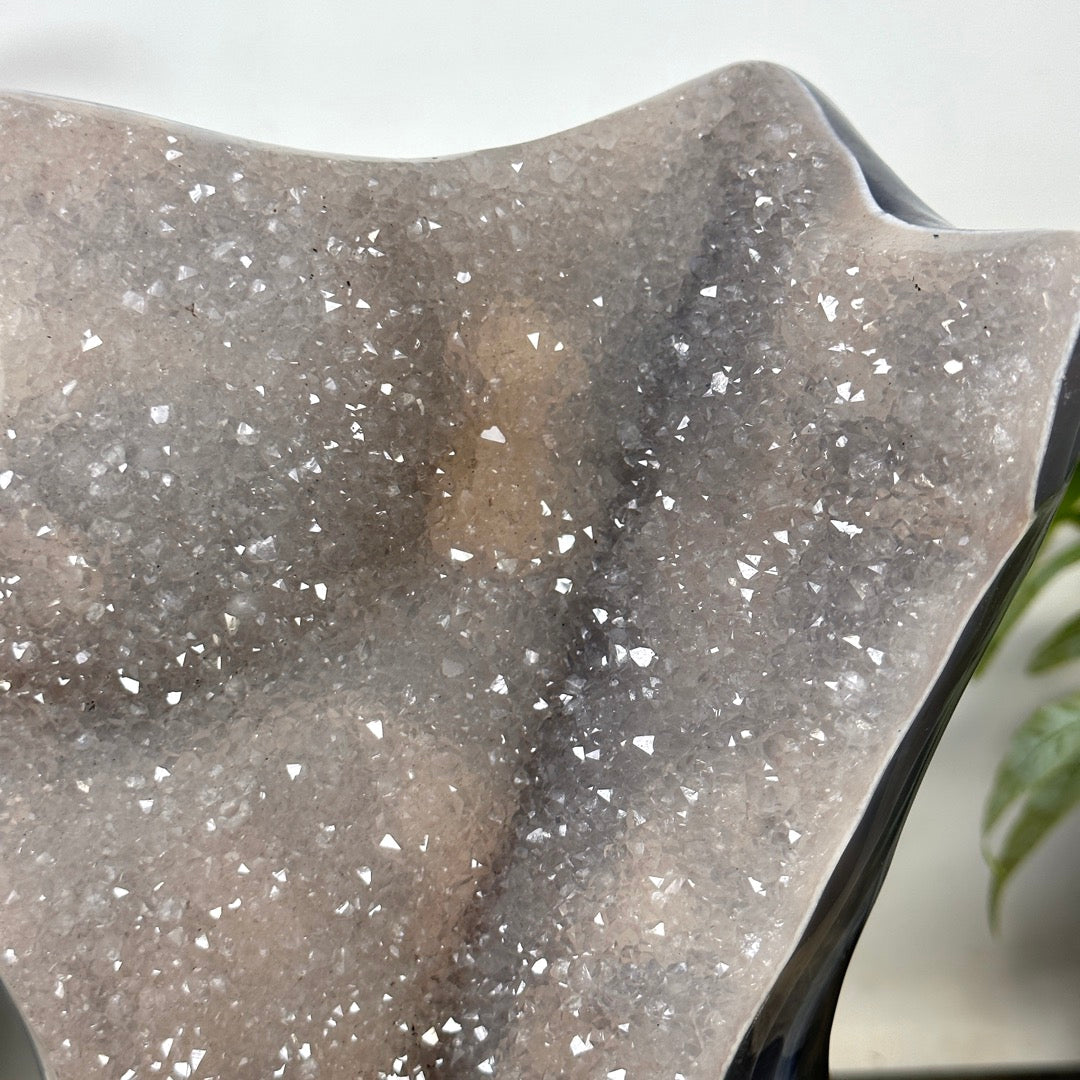 Unique Art Agate &amp; Quartz Geode for Home Decor - Urguayan Statement Piece - CBP1401