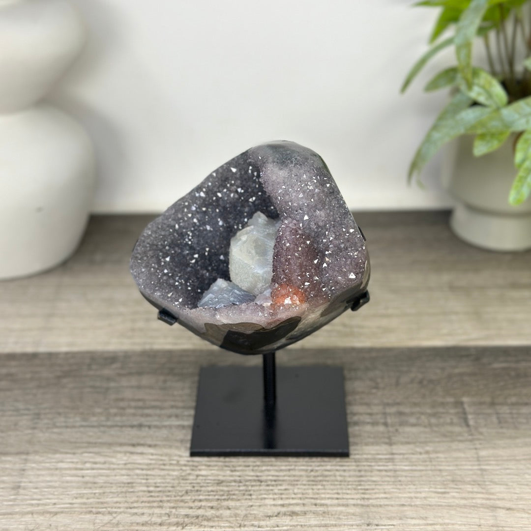 Natural Quartz Cluster with Calcite Formation - MWS3368