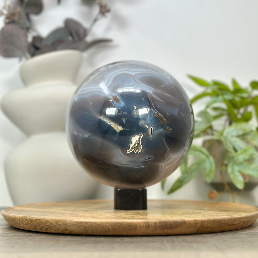 Huge Amethyst &amp; Agate Sphere Geode from Uruguay - SPH0165
