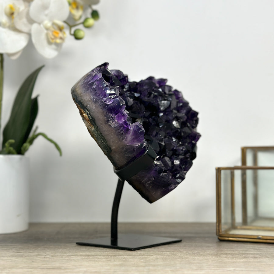 Deep Purple A grade Natural Heart Carving - HST0291