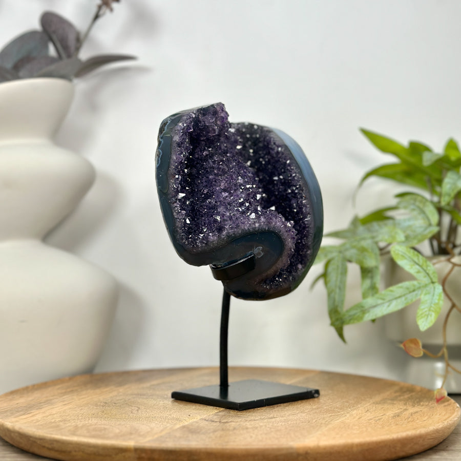 Natural Uruguayan Amethyst &amp; Blue Agate Specimen - MWS3094