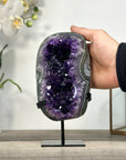 Uruguayan Amethyst Geode on Stand – Natural Crystal Cluster for Home Decor Display - MWS2680