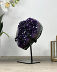 Top Grade Large Amethyst Crystal Heart, Metallic Stand Inluded - HST0283