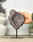 Unique Natural Sugar Amethyst Crystal Geode on Stand - MWS3383