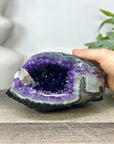 Natural Deep Purple Geode with Green Jasper Shell - STGE0047