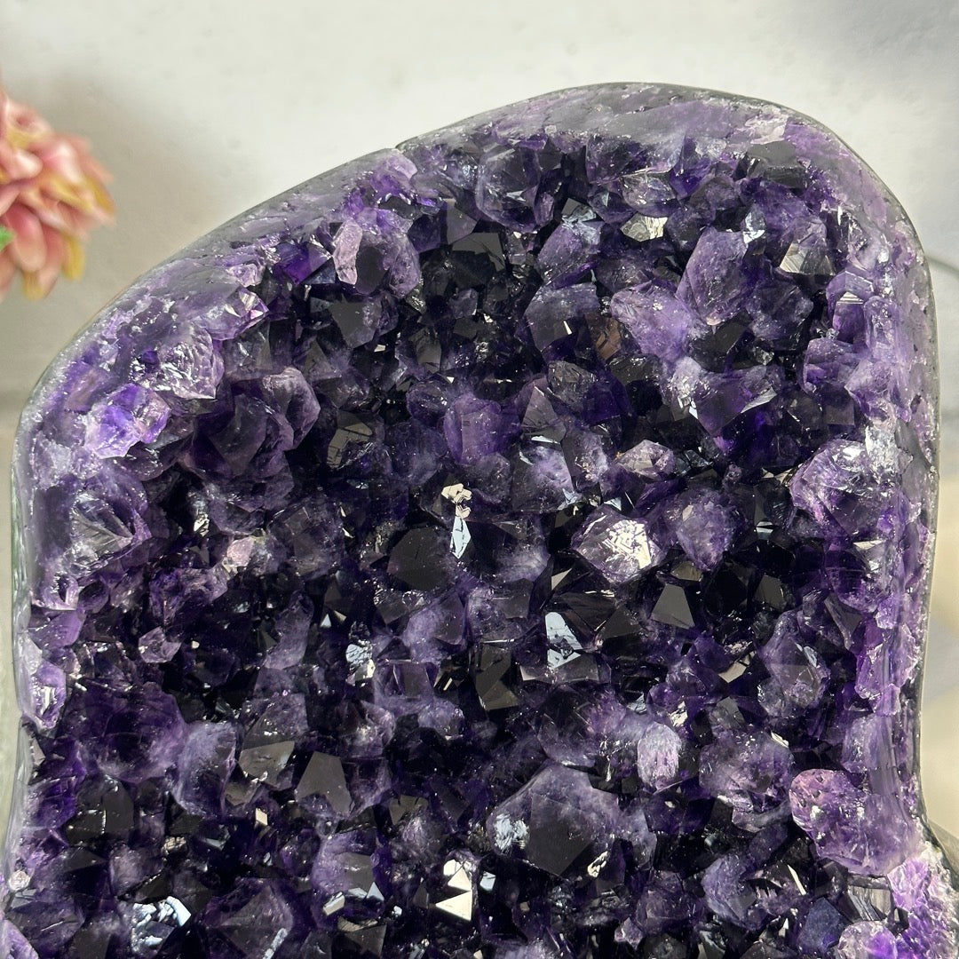 Deep Purple Amethyst Cluster with Large &amp; Shinny Crystals - MWS3401