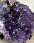 Uruguayan Amethyst Geode With Large Crystals & Black Hematite – Deep Purple Premium Display Piece for Elegant Home Decor - MWS2524