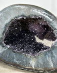 Amethyst & Quartz Stone Geode with Druzy Center - STGE0020
