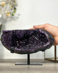 Deep Purple Amethyst Crystal Geode on Stand – Home or Office Decor Display - MWS2628