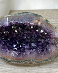 Amethyst Geode with Deep purple Crystals & Polished Shell - STGE0119